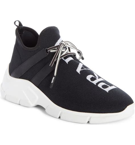 prada tech mouline sock sneakers|Black Stretch Knit Sock Sneakers .